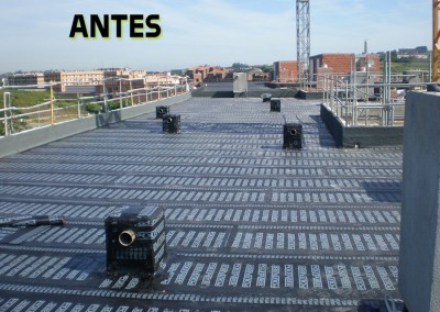 obras impermeabilización cubiertas con baldosa (antes/después) en Valladolid